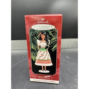 1998 HALLMARK MEXICAN BARBIE CHRISTMAS ORNAMENT #3 IN DOLLS OF THE WORLD SERIES
